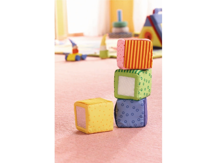 ХАБА Четири меки бебешки кубчета в торбичка