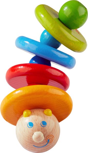 ХАБА Дървена бебешка играчка Цветна гъсеничка
