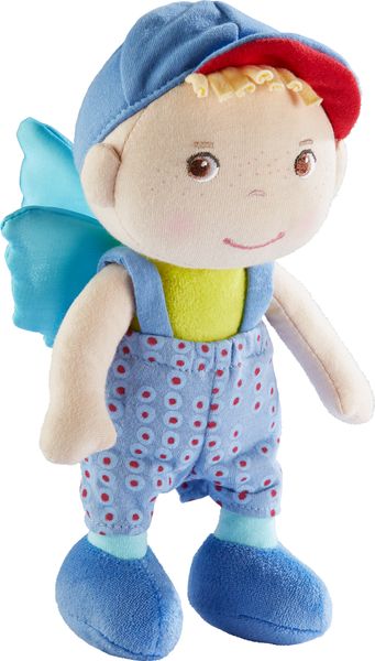 ХАБА Мека кукла син Ангел с шапка и крилца 20 см в красива кутия