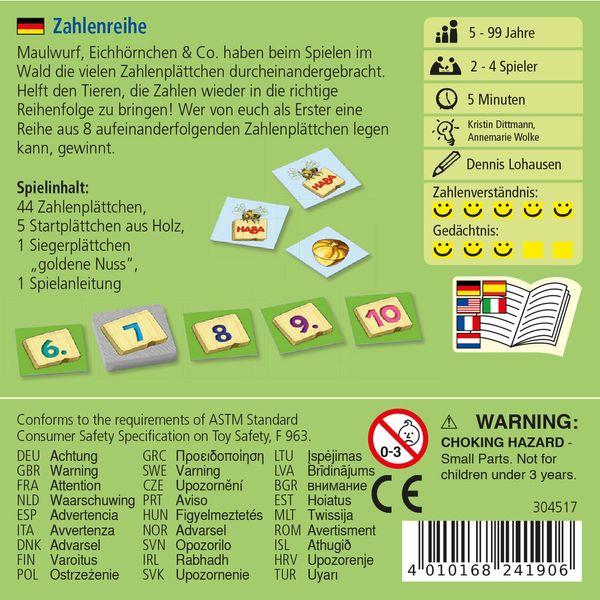 ХАБА Настолна игра Поредност на числата (5+)