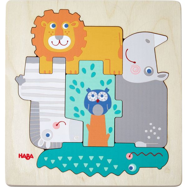 ХАБА Дървен пъзел ДИВИ ЖИВОТНИ (2+)