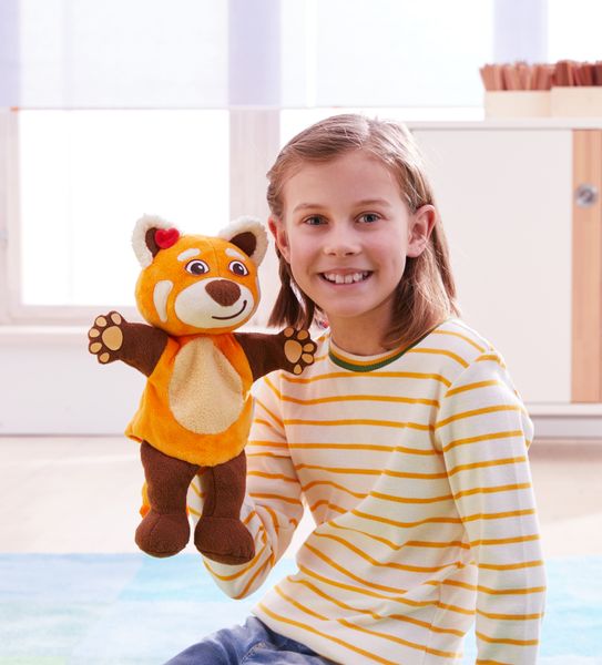 ХАБА ТЕКСТИЛНА КУКЛА ЗА РЪКА Кафяво мече Панда