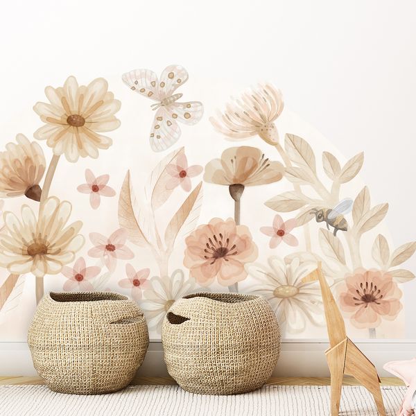 Pastelowe Love стикери за стена Поляна с акварелни цветя