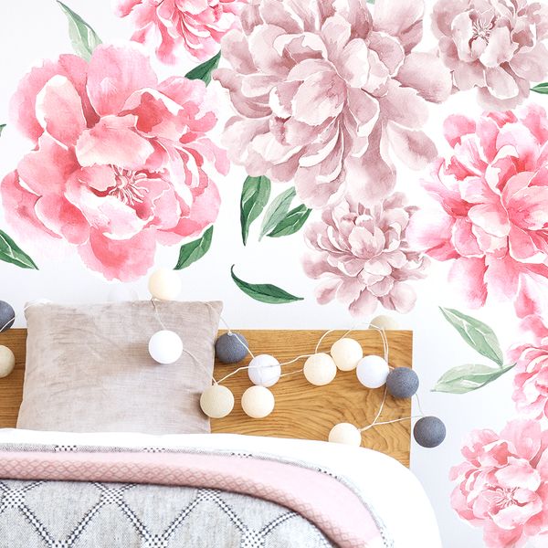 Pastelowe Love стикери за стена Божури в розов цвят