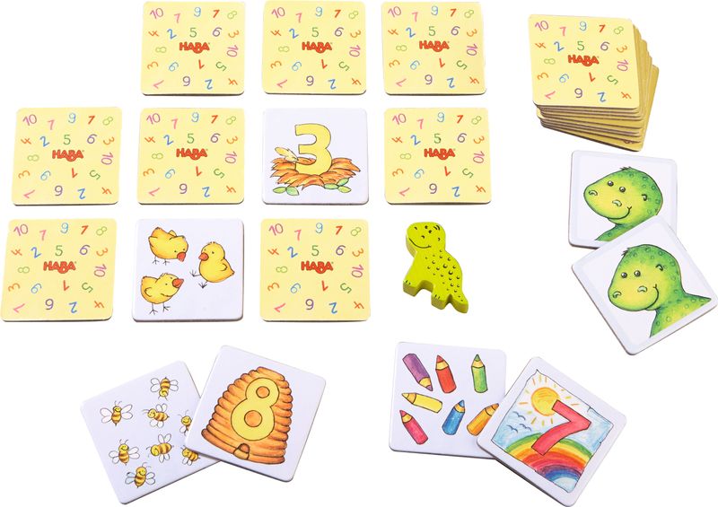 ХАБА Настолна МИНИ детска игра ДИНОЗАВРИ и числа 1-10 (3-8)