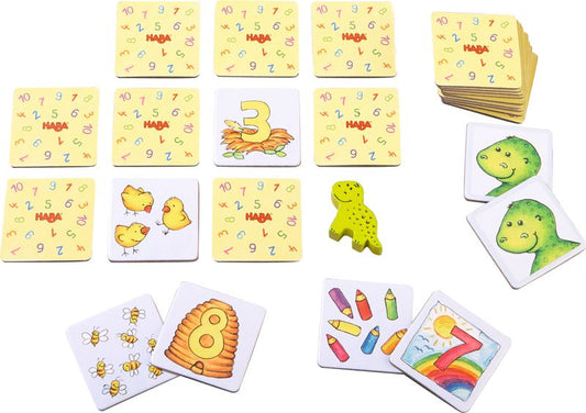 ХАБА Настолна МИНИ детска игра ДИНОЗАВРИ и числа 1-10 (3-8)