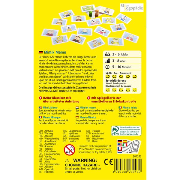 ХАБА ТРИ игри за устна моторика МЕМО С МИМИКИ (3-8)