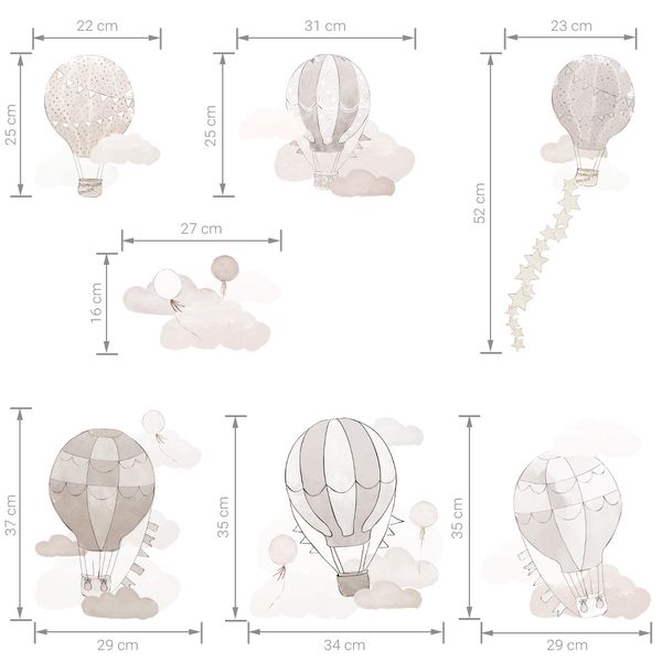 Pastelowe Love стикери за стена Бежови балони