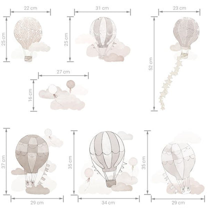 Pastelowe Love стикери за стена Бежови балони