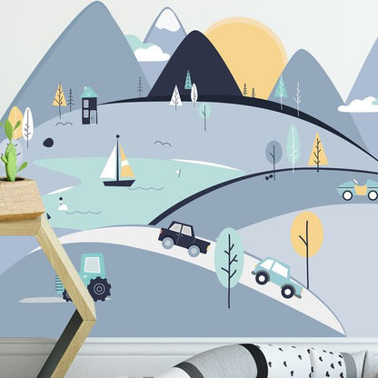 Pastelowe Love стикери за стена Сини планини