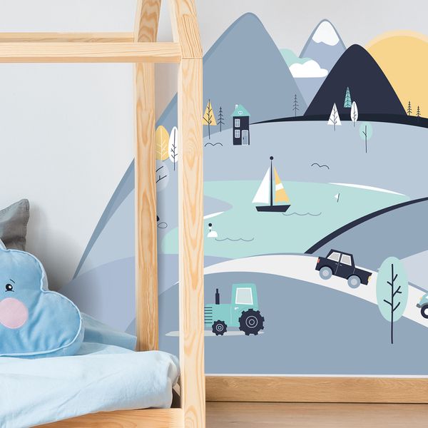 Pastelowe Love стикери за стена Сини планини