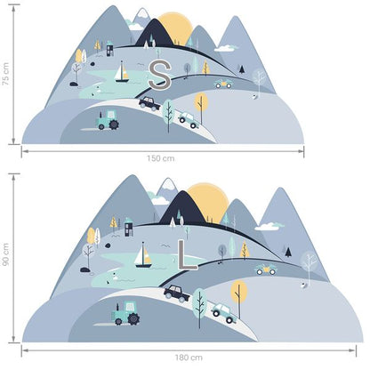 Pastelowe Love стикери за стена Сини планини