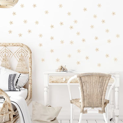 Комплект стикери за стена с 2 вида маргаритки. Декоративните стикери могат да се подреждат свободно на стената и да създават ефект на тапет от Pastelowe Love | 4myfamily