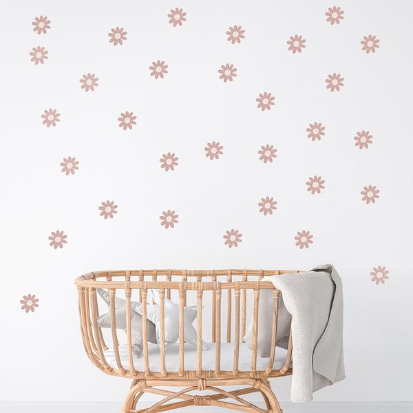 Декоративни стикери за стена с маргаритки са идеални както за скандинавския, така и за бохо стила от Pastelowe Love | 4myfamily