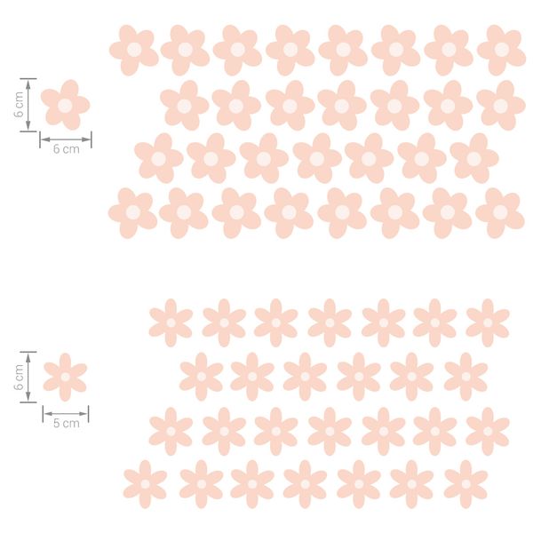 Pastelowe Love стикери за стена Красиви маргаритки IX