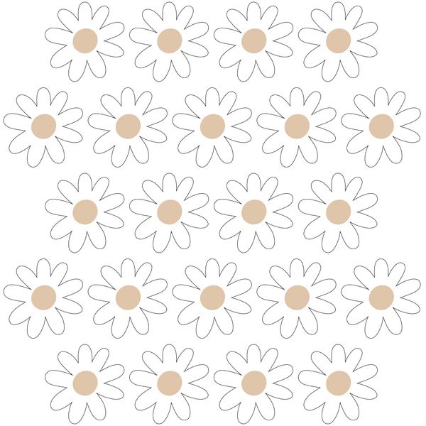 Pastelowe Love стикери за стена Красиви маргаритки VI