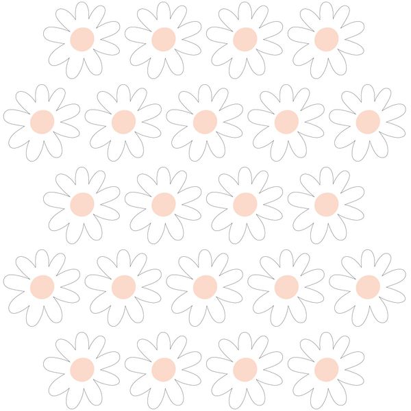 Pastelowe Love стикери за стена Красиви маргаритки VII