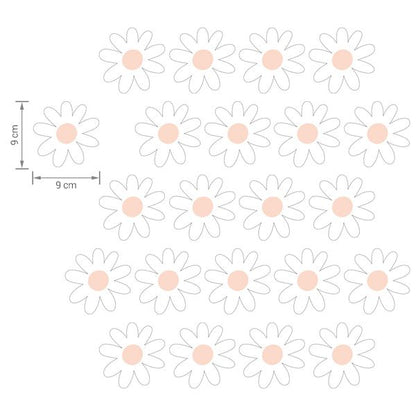 Pastelowe Love стикери за стена Красиви маргаритки VII