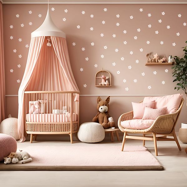 Стикери за стена с маргаритки за детска и бебешка стая от Pastelowe Love | 4myfamily