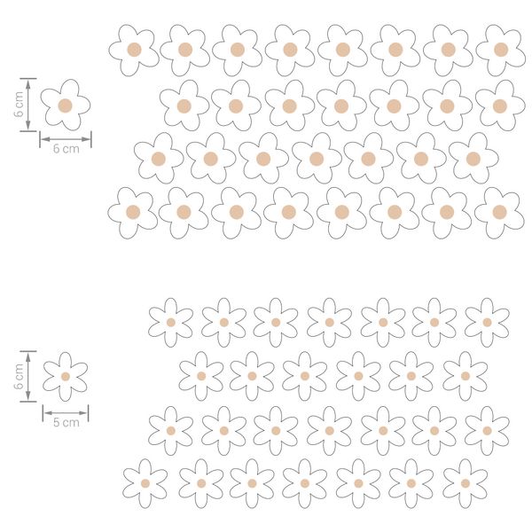 Pastelowe Love стикери за стена Красиви маргаритки X