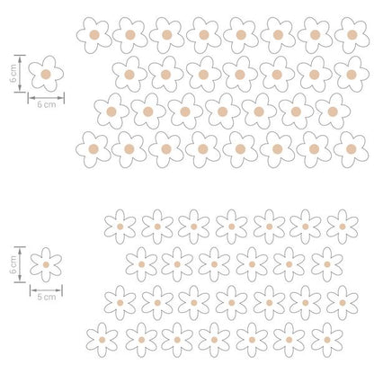 Pastelowe Love стикери за стена Красиви маргаритки X