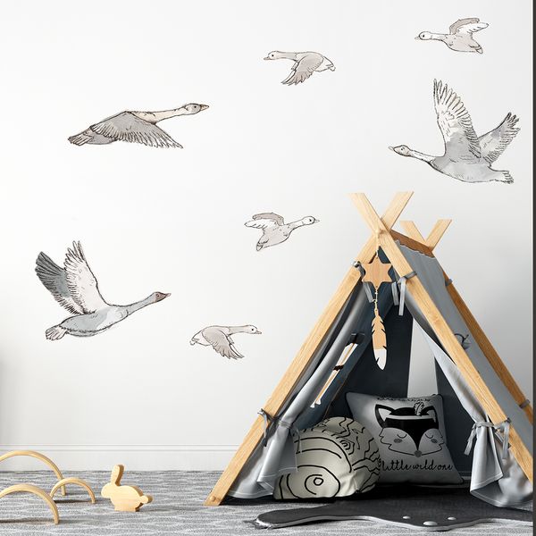 Декорация за стена на детска стая - стикери за стена Летящи гъски. Pastelowe Love | 4myfamily