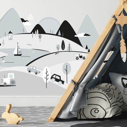 Pastelowe Love стикери за стена Сиви планини