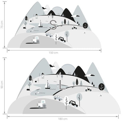 Pastelowe Love стикери за стена Сиви планини