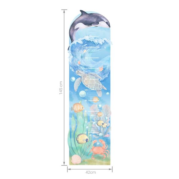 Pastelowe Love стикери за стена за измерване на височина Подводен свят