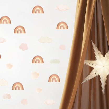 Pastelowe Love стикери за стена Мини дъги в бежов цвят