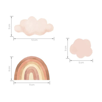 Pastelowe Love стикери за стена Мини дъги в бежов цвят