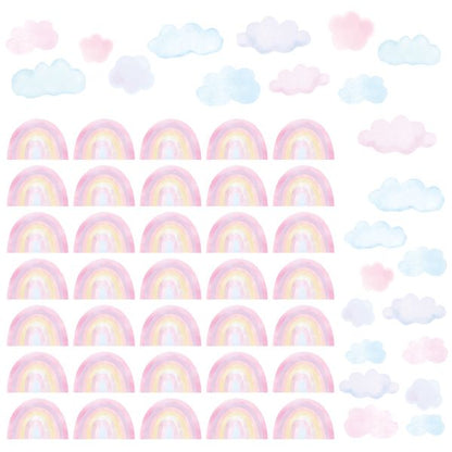 Pastelowe Love стикери за стена Мини дъги в розов цвят