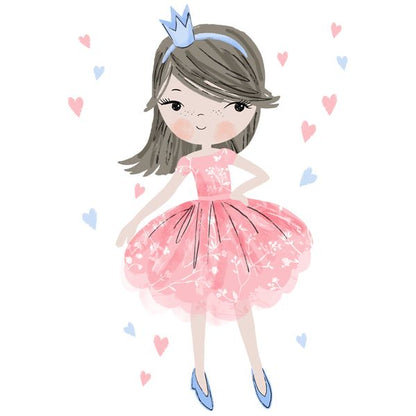 Pastelowe Love стикери за стена Очарователна принцеса в розов цвят