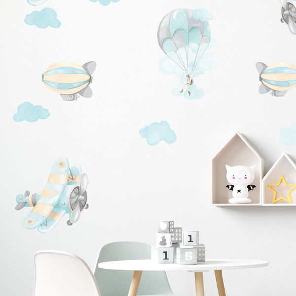Pastelowe Love стикери за стена Самолети